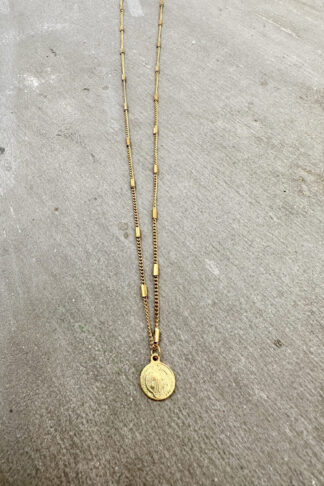 Gold plated coin pendant Necklace