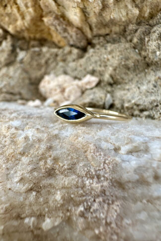 Sapphire Gold Evil Eye Ring