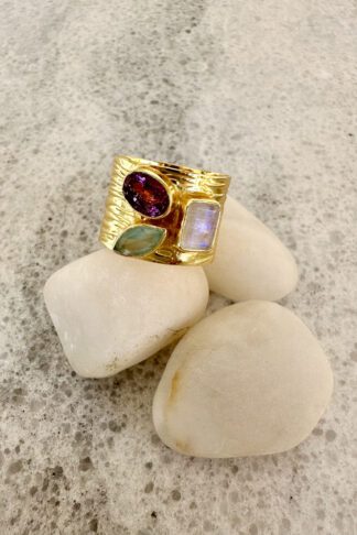 Gold plated silver ring