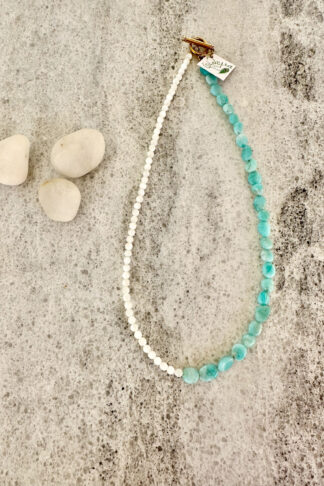 Amazonite and M.O.P Necklace