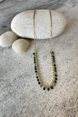 Necklace with blue smalto details