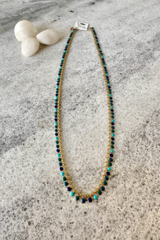 Necklace with blue smalto