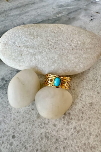 Ring with Turquoise from stainless steel
