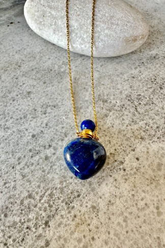 Lapis Lazuli Heart bottle necklace