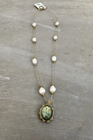 Labradorite Pearl Neckalce