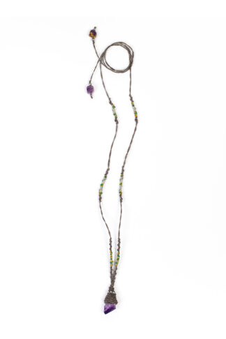 Deep purple Amethyst Macrame necklace