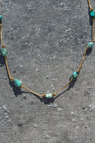 Necklace with rough turquoise
