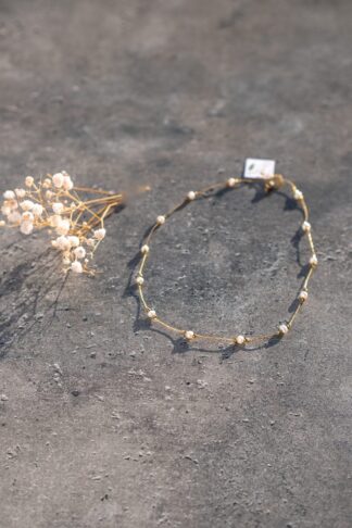 Light small round F.W.Pearl Necklace
