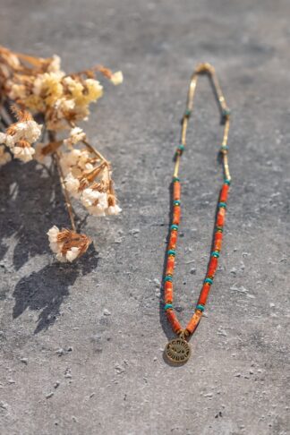 Colorful necklace with evil eye