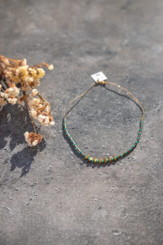 Hematite gold turquoise necklace