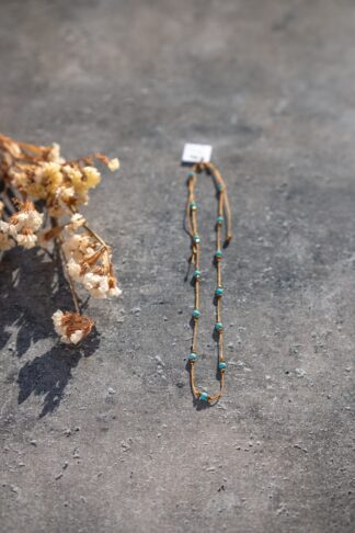 Adjustable blue beads necklace